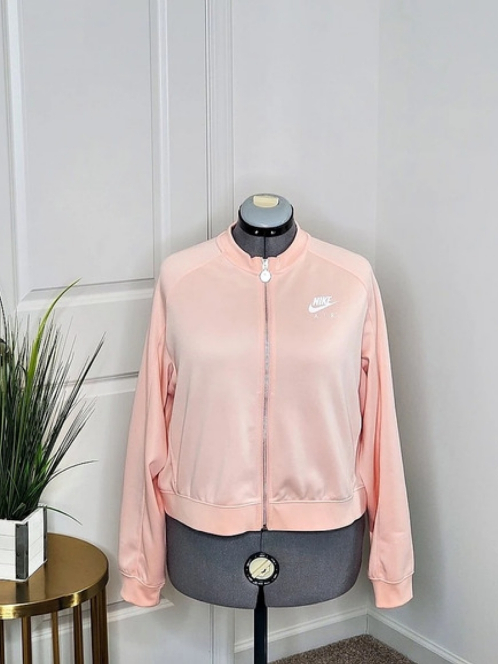Nike Air Women's Satin Track | Bomber Jacket, Pink (Size XL) - Picture 1 of 12